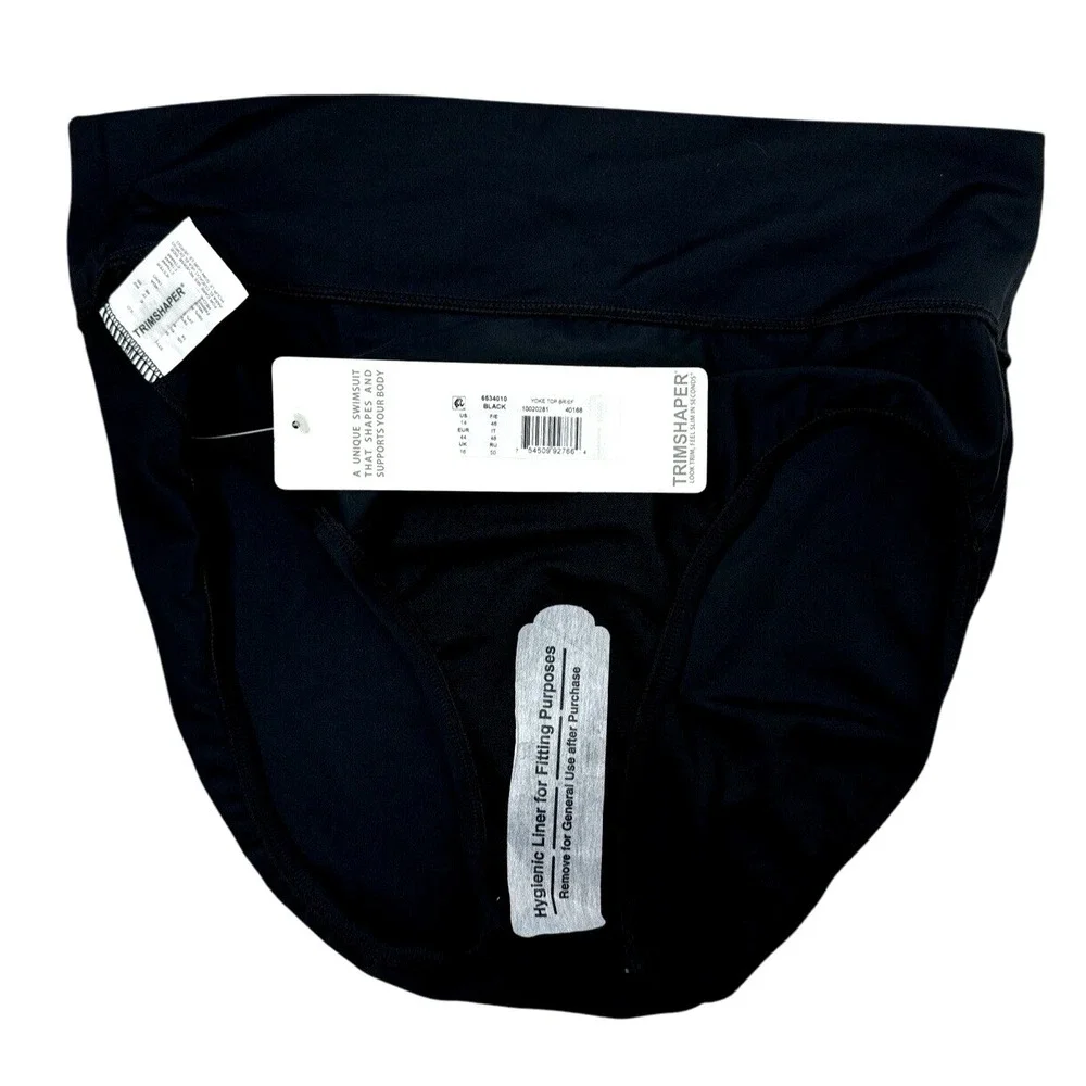 Trimshaper Women High Waist Bikini Swimsuit Bottom Tummy Control Black 14